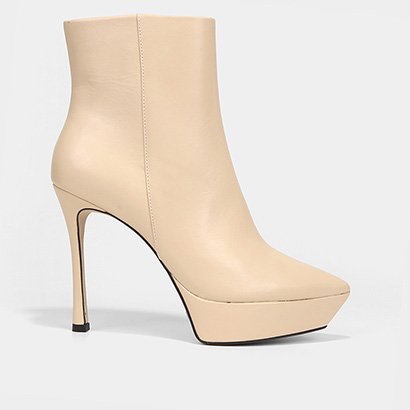 Bota Couro Cecconello Meia Pata Cano Médio Feminina - Feminino