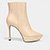 Bota Couro Cecconello Meia Pata Cano Médio Feminina - Off White