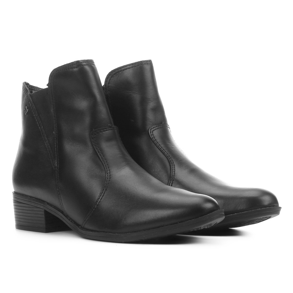 Bota Couro Chelsea Cravo & Canela Feminina - Preto Menor preço em Bota Couro Chelsea Cravo & Canela Feminina - Preto