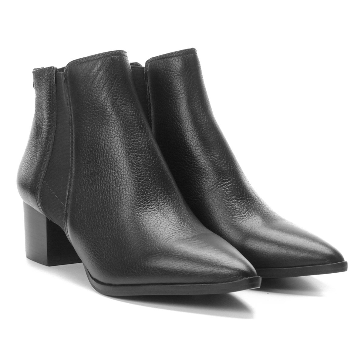 Bota Couro Chelsea Jorge Bischoff Bico Fino Feminina - Preto Menor preço em Bota Couro Chelsea Jorge Bischoff Bico Fino Feminina - Preto