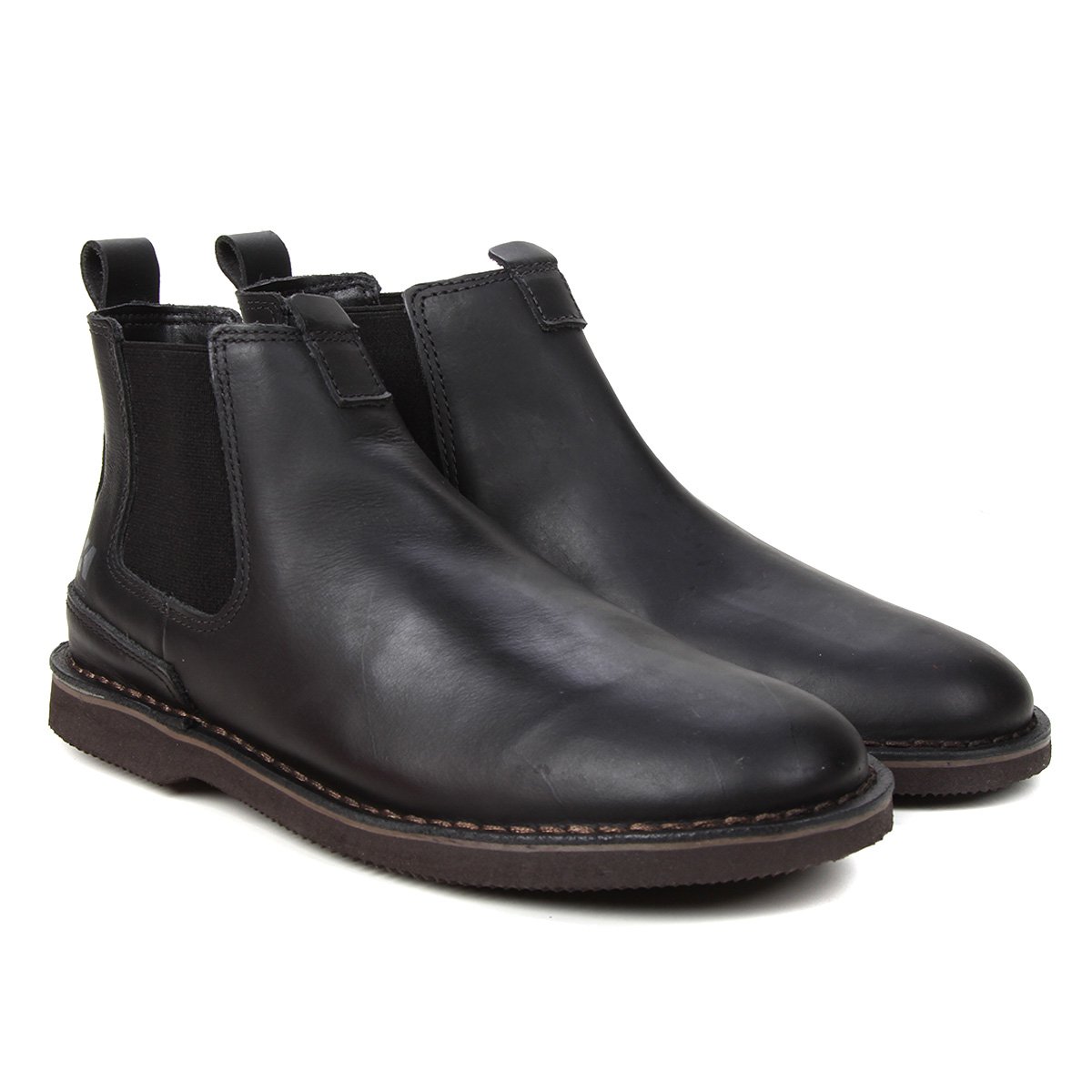 Bota Couro Chelsea Kildare Fylei Masculina - Preto+Chumbo Menor preço em Bota Couro Chelsea Kildare Fylei Masculina - Preto+Chumbo