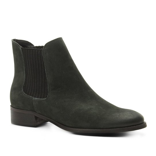 Bota Couro Chelsea Shoestock Nobuck Feminina - Verde