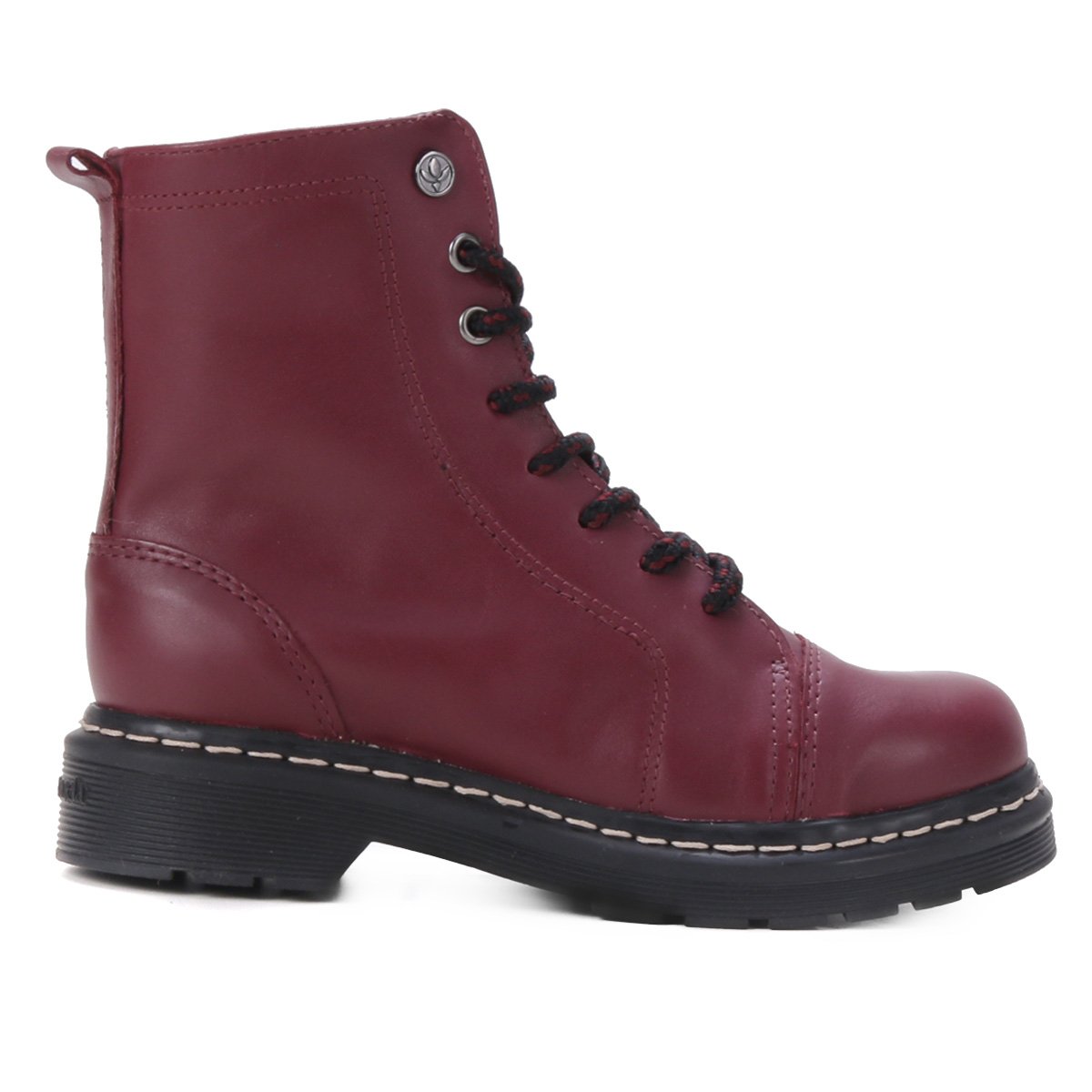 Bota Couro Coturno Cravo e Canela Janis Feminina - Roxo Menor preço em Bota Couro Coturno Cravo e Canela Janis Feminina - Roxo