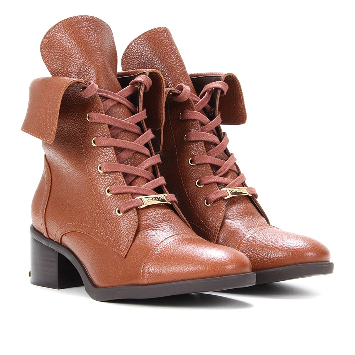 Bota Couro Coturno Luz da Lua Feminina - Caramelo Menor preço em Bota Couro Coturno Luz da Lua Feminina - Caramelo