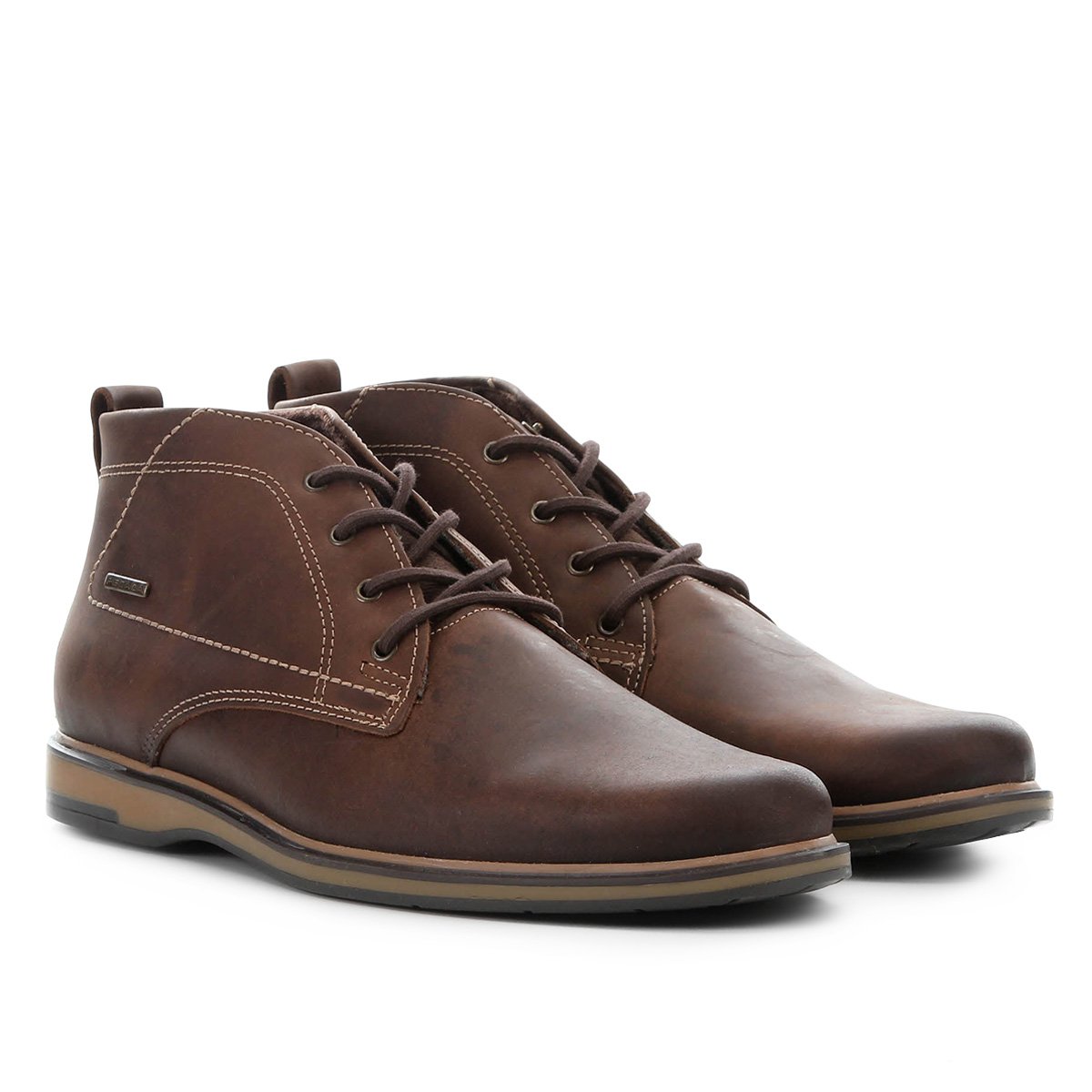 Bota Couro Coturno Pegada Masculina - Café Menor preço em Bota Couro Coturno Pegada Masculina - Café