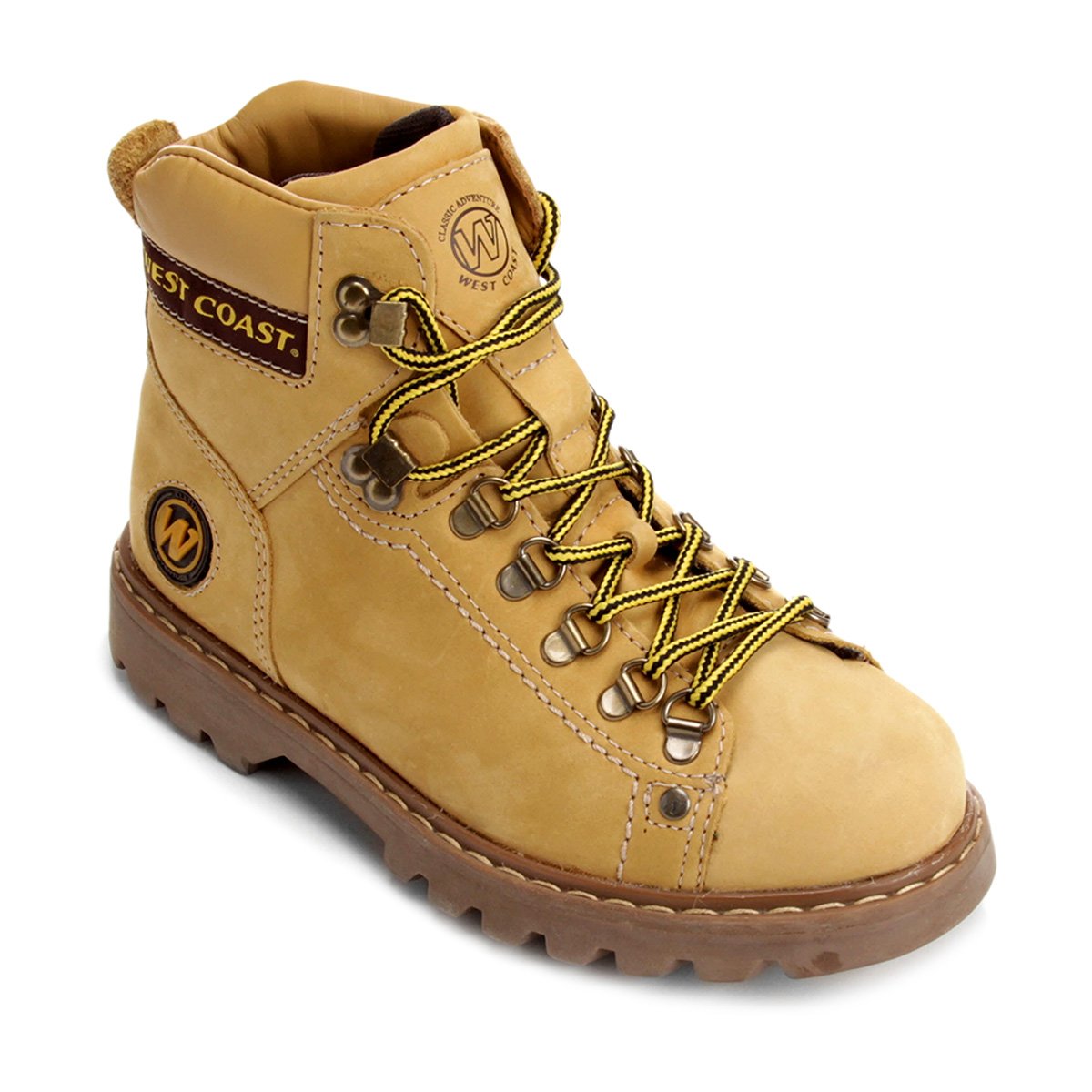 Bota Couro Coturno West Coast Worker Masculina - Marrom Menor preço em Bota Couro Coturno West Coast Worker Masculina - Marrom