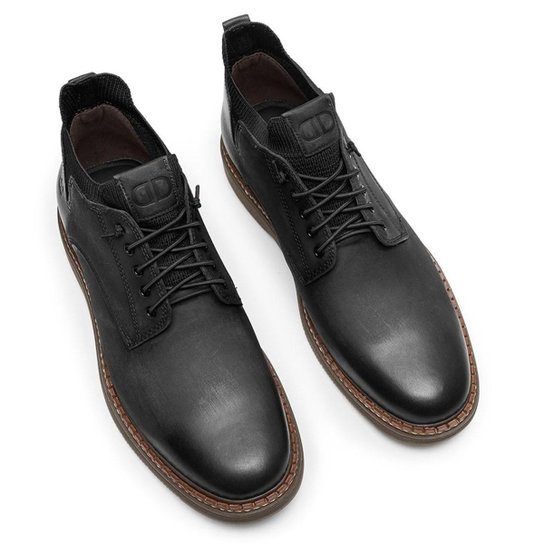 Bota Couro Democrata Masculina Garage Lock Elástico Cano Curto