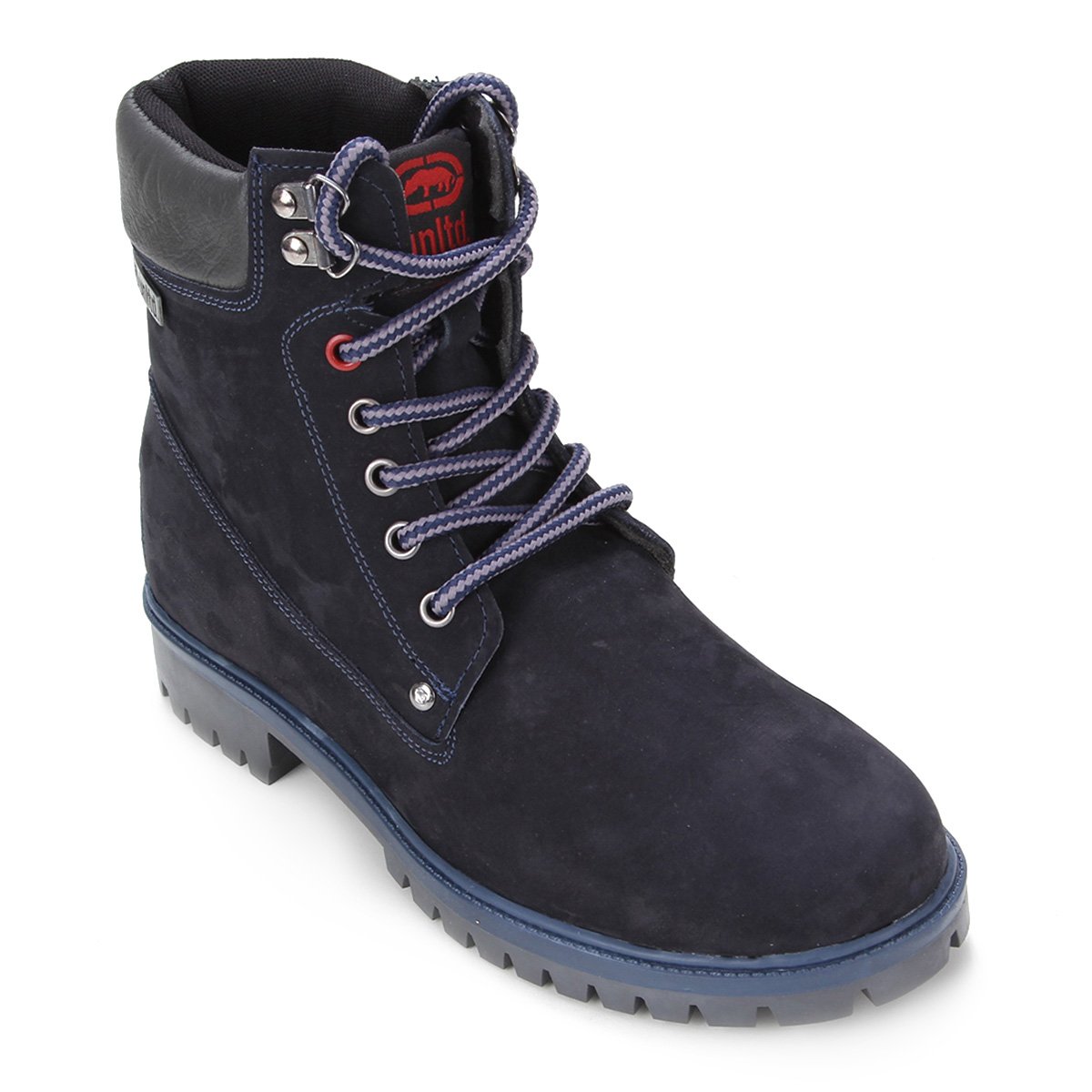 Bota Couro Ecko Cano Alto Nobuck Adventure Masculina - Marinho+Cinza Menor preço em Bota Couro Ecko Cano Alto Nobuck Adventure Masculina - Marinho+Cinza