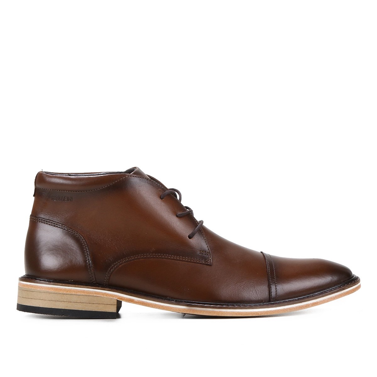 Bota Couro Ferracini Cano Curto Open Masculina - Marrom Claro Menor preço em Bota Couro Ferracini Cano Curto Open Masculina - Marrom Claro