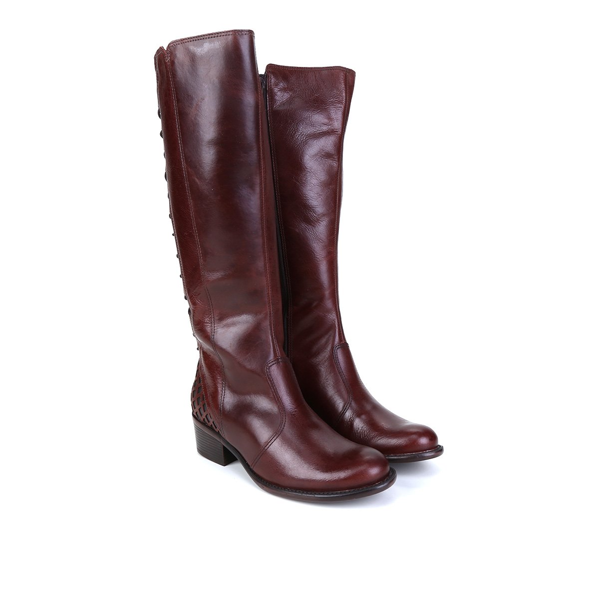 Bota Couro Montaria Cravo&Canela Amarração Traseira Feminina - Marrom Menor preço em Bota Couro Montaria Cravo&Canela Amarração Traseira Feminina - Marrom