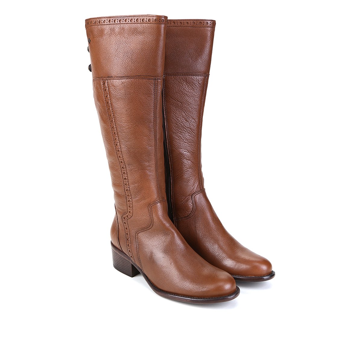 Bota Couro Montaria Cravo&Canela Cano Alto Feminina - Caramelo Menor preço em Bota Couro Montaria Cravo&Canela Cano Alto Feminina - Caramelo