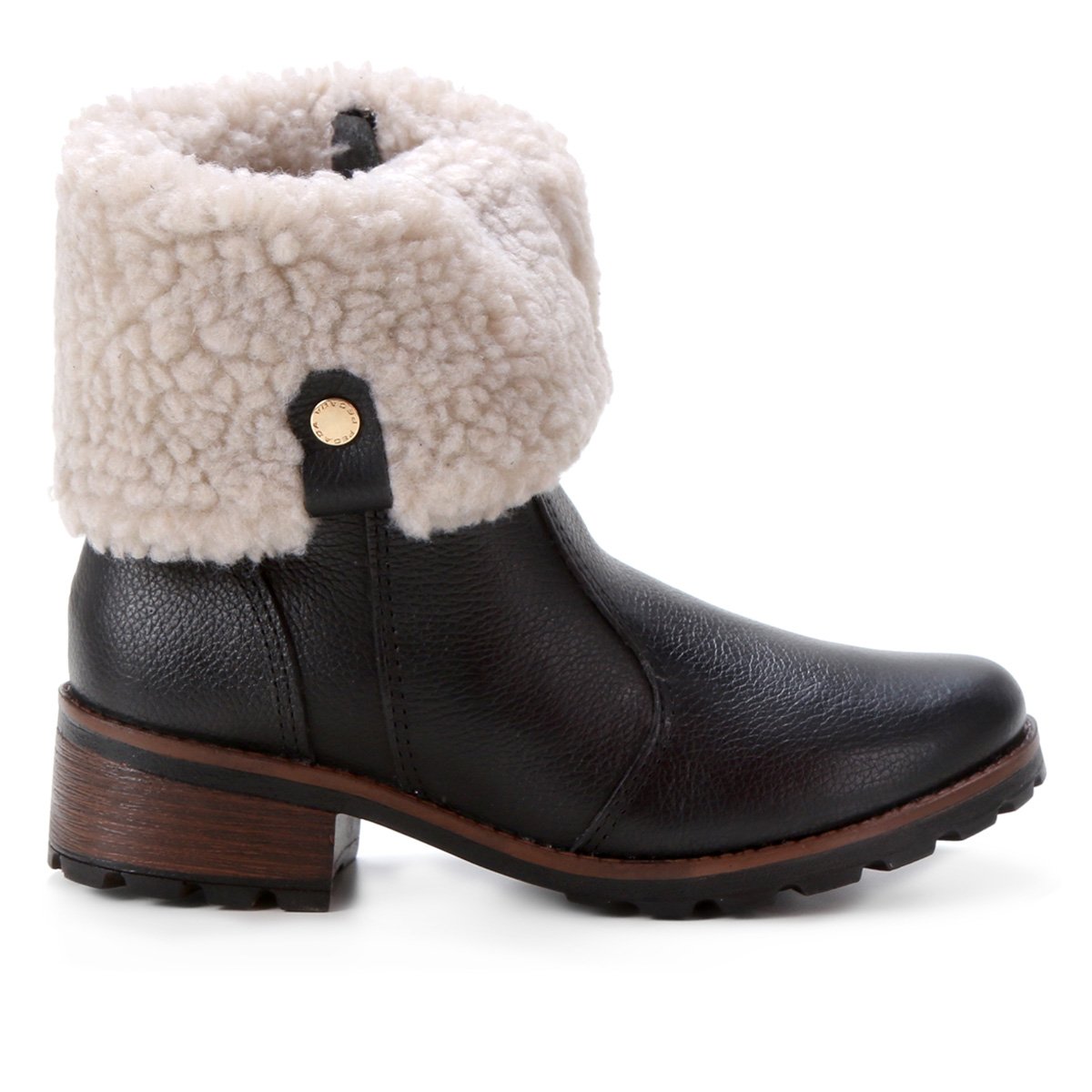 Bota Couro Pegada Cano Ajustável Pelo Feminina Menor preço em Bota Couro Pegada Cano Ajustável Pelo Feminina