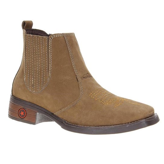 Bota Couro Potro Masculino - Marrom Claro