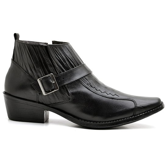 Bota Couro Reta Oposta 606 Masculina - Preto