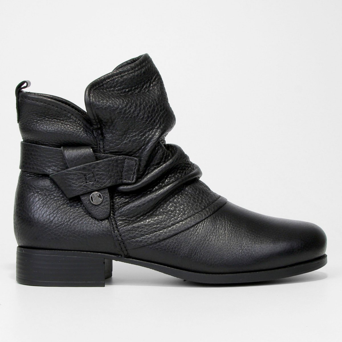 Bota Couro Slouch Cano Médio Bottero Feminina - Preto Menor preço em Bota Couro Slouch Cano Médio Bottero Feminina - Preto