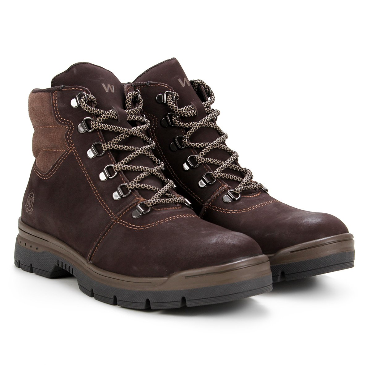 Bota Couro West Coast Cano Médio Masculina - Café Menor preço em Bota Couro West Coast Cano Médio Masculina - Café