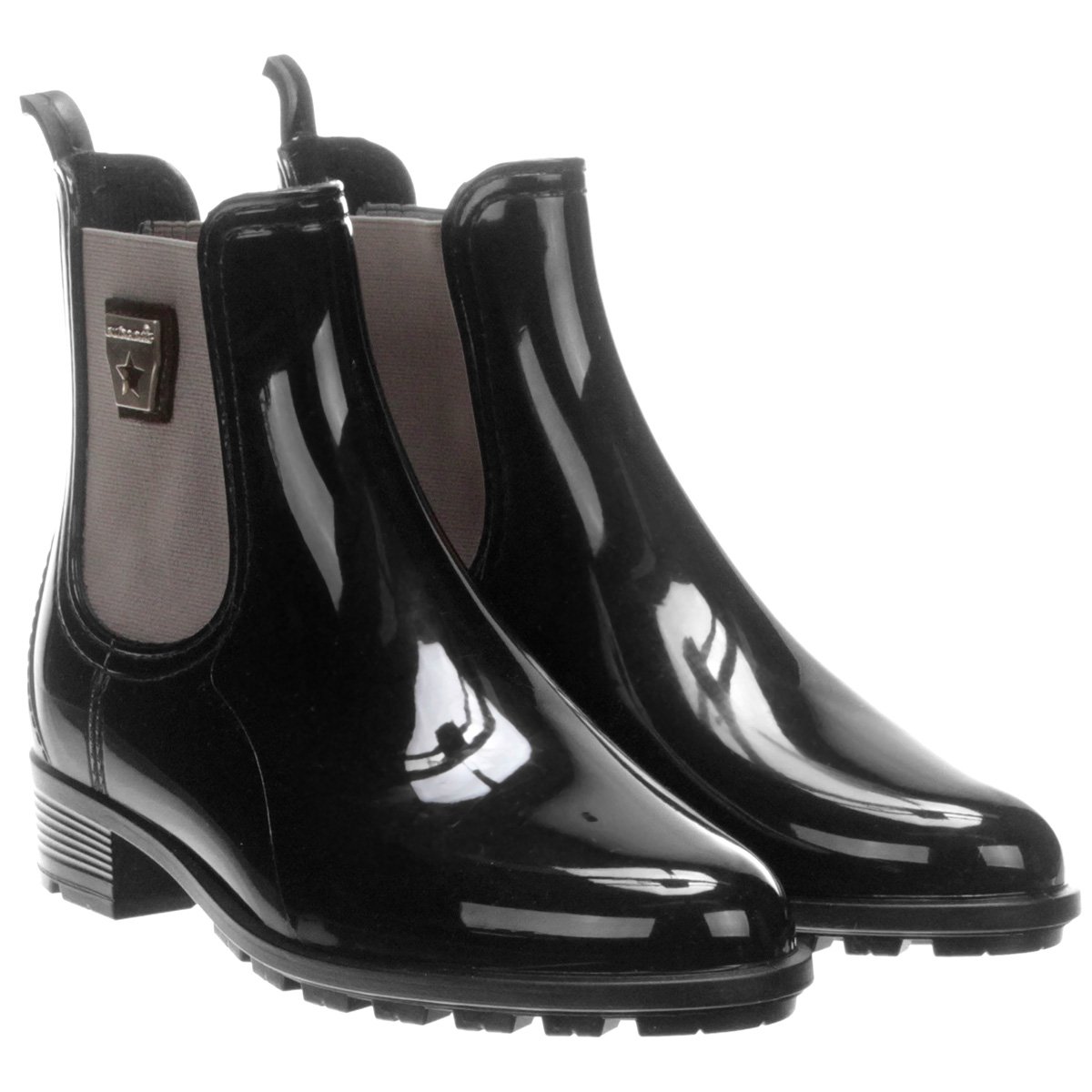 Bota Cubanas Injetada Elastico Rainy630 Preto Prata Zattini Bota Cubanas Injetada Elastico Rainy630 Preto Prata Zattini