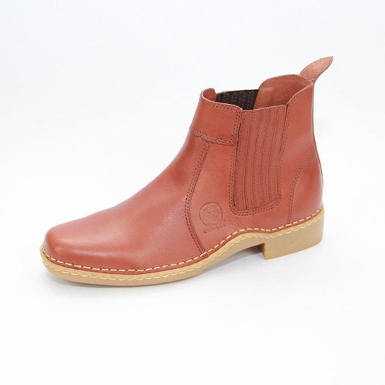 Bota D Rastro Cano Médio Sem Cadarco Confort Masculina - Salmão