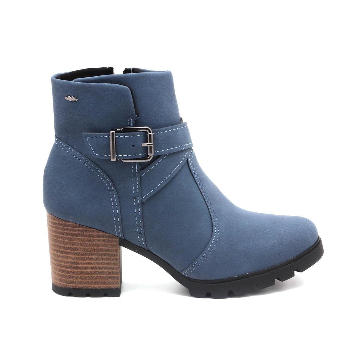 Bota Dakota Cano Curto Salto Bloco Fivela Nobuck Feminino G5062