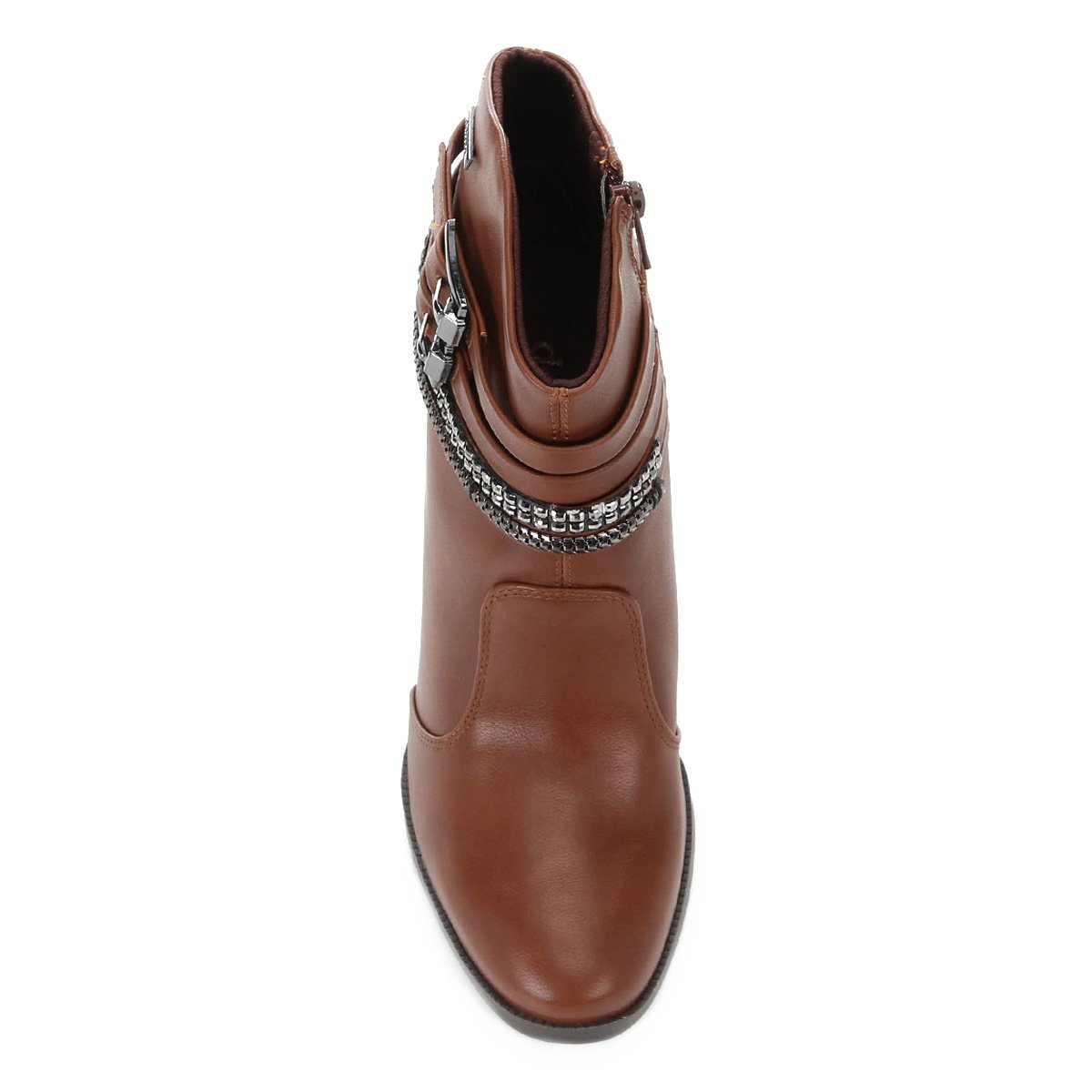 bota dakota cano médio fivelas multi tiras feminina