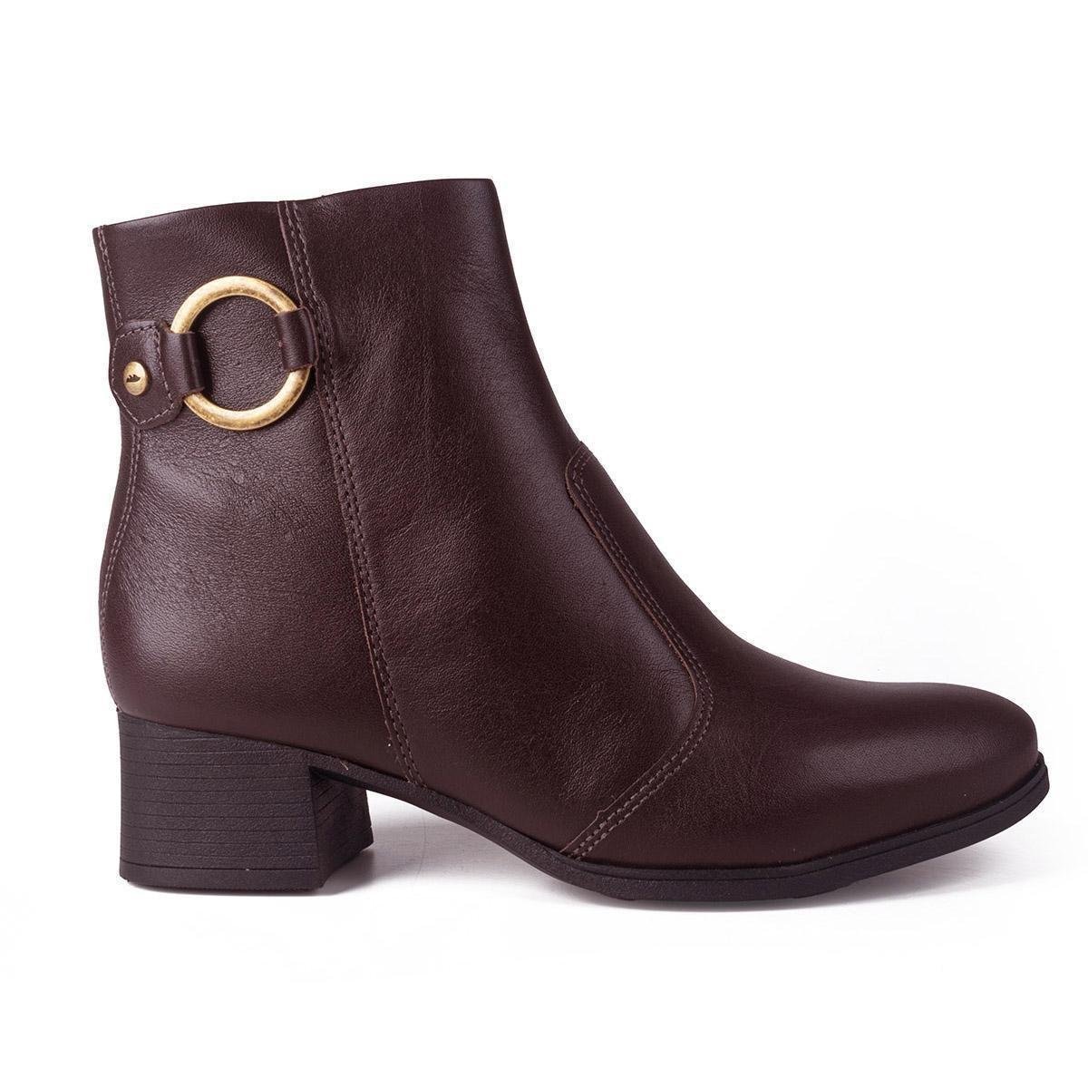 Bota Dakota de Cano Curto Em Couro Feminina DA961 Zattini