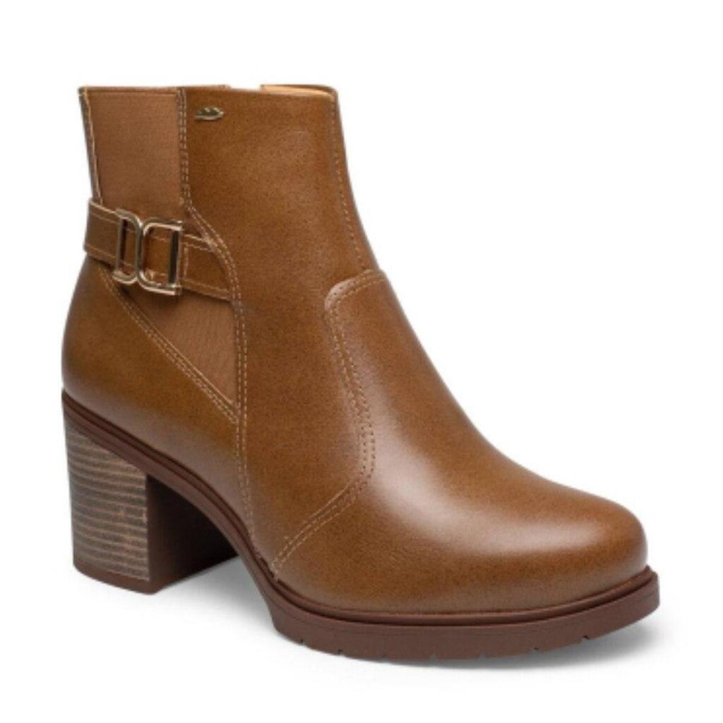 Bota Dakota Feminina Couro Cano Curto Salto Bloco Médio D2431