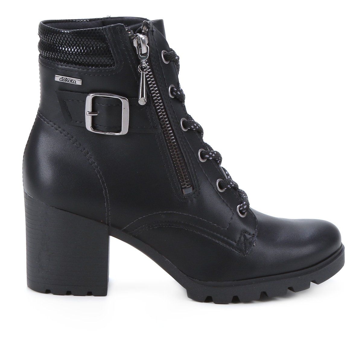 Bota Dakota Fivela Cano Médio Feminina - Preto Menor preço em Bota Dakota Fivela Cano Médio Feminina - Preto