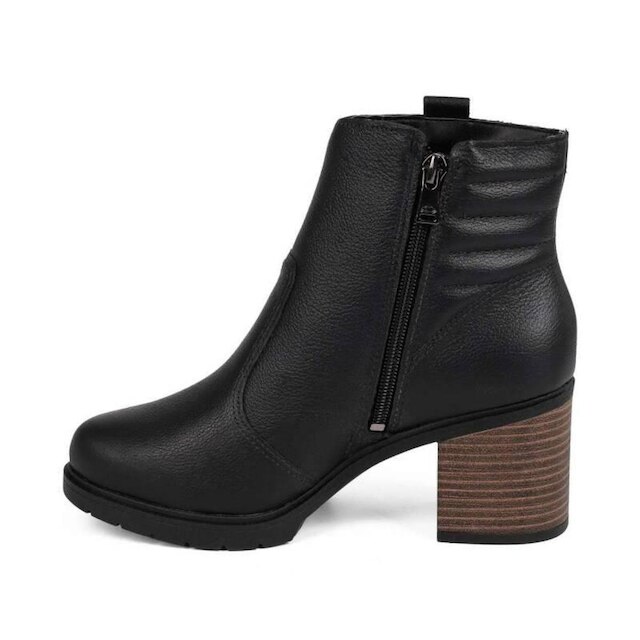 Bota Dakota Salto Bloco Cano Curto Feminina Marrom