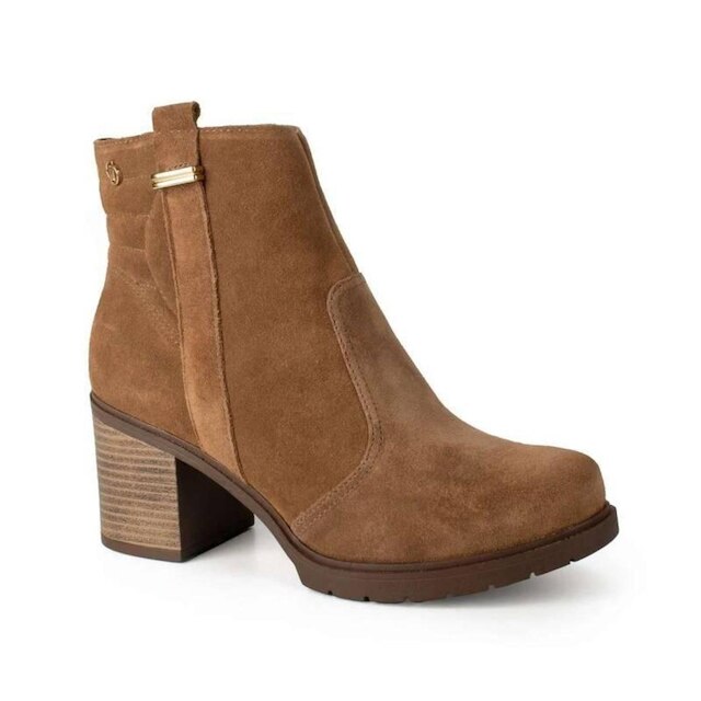 Bota Dakota Salto Bloco Cano Curto Feminina Marrom