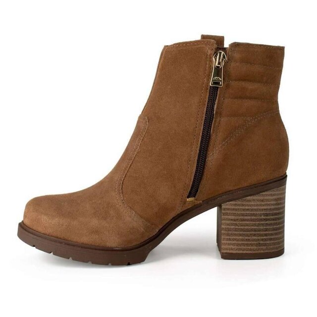 Bota Dakota Salto Bloco Cano Curto Feminina Marrom