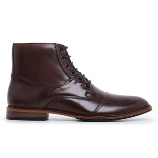 Bota De Couro Cafe Fluence Sola De Couro 32126sc