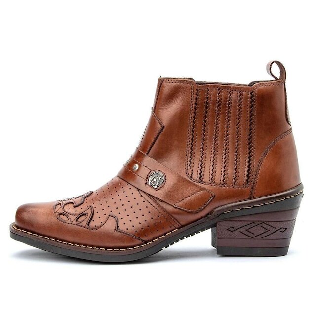Bota de Couro Country Cano Curto Clube do Sapato de Franca NS Texan Austin Masculina