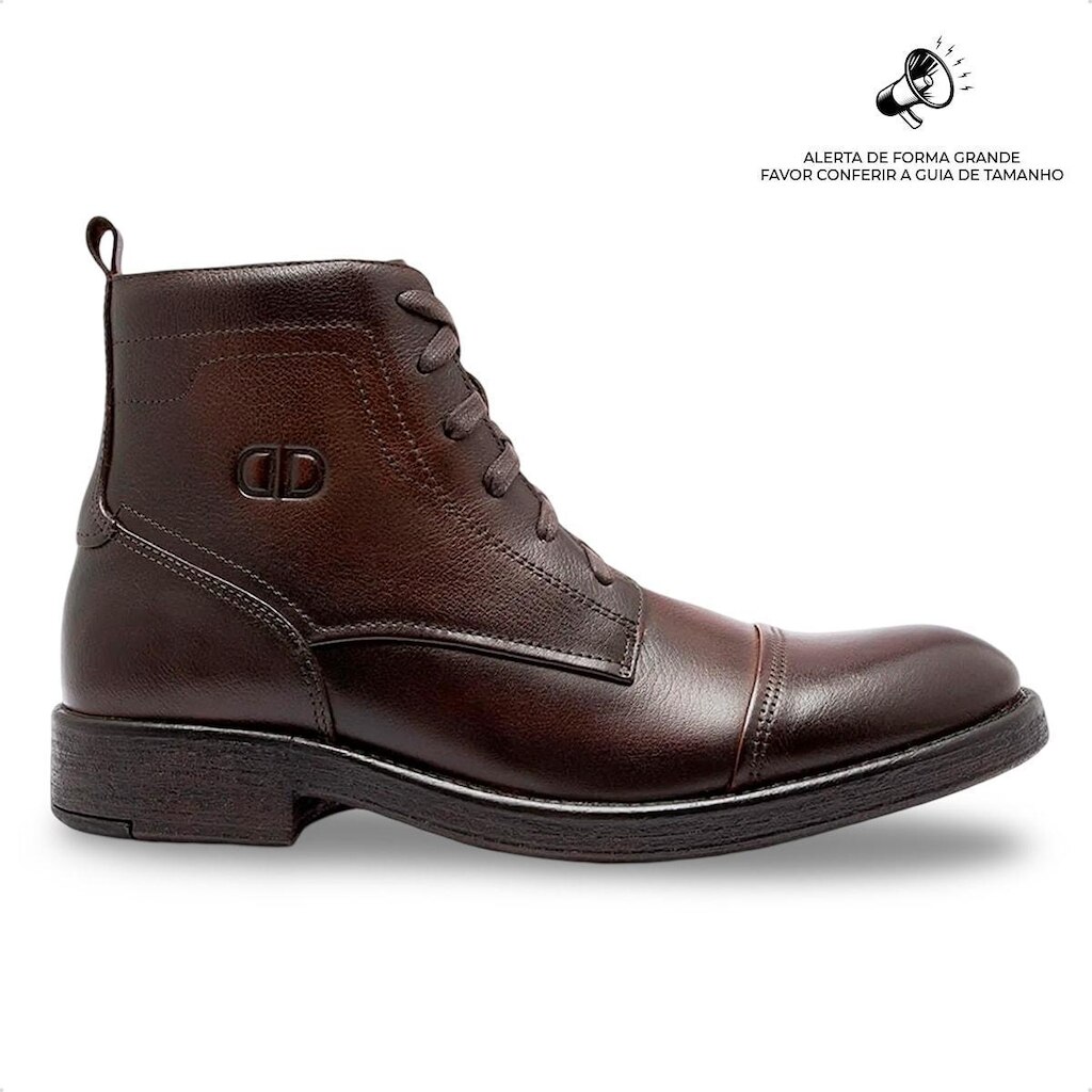 Bota de Couro Democrata Masculina Garage Dust Cano Médio 626102