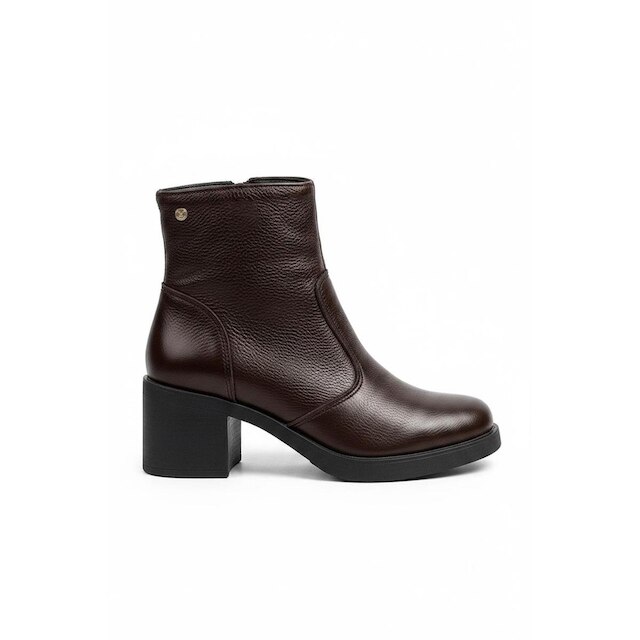 Bota de couro feminina 2 em 1 salto bloco 0172