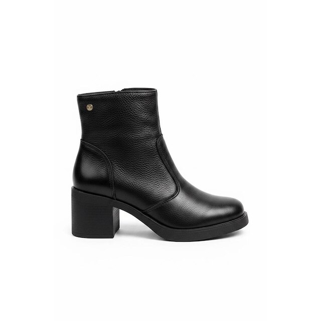 Bota de couro feminina 2 em 1 salto bloco 0172