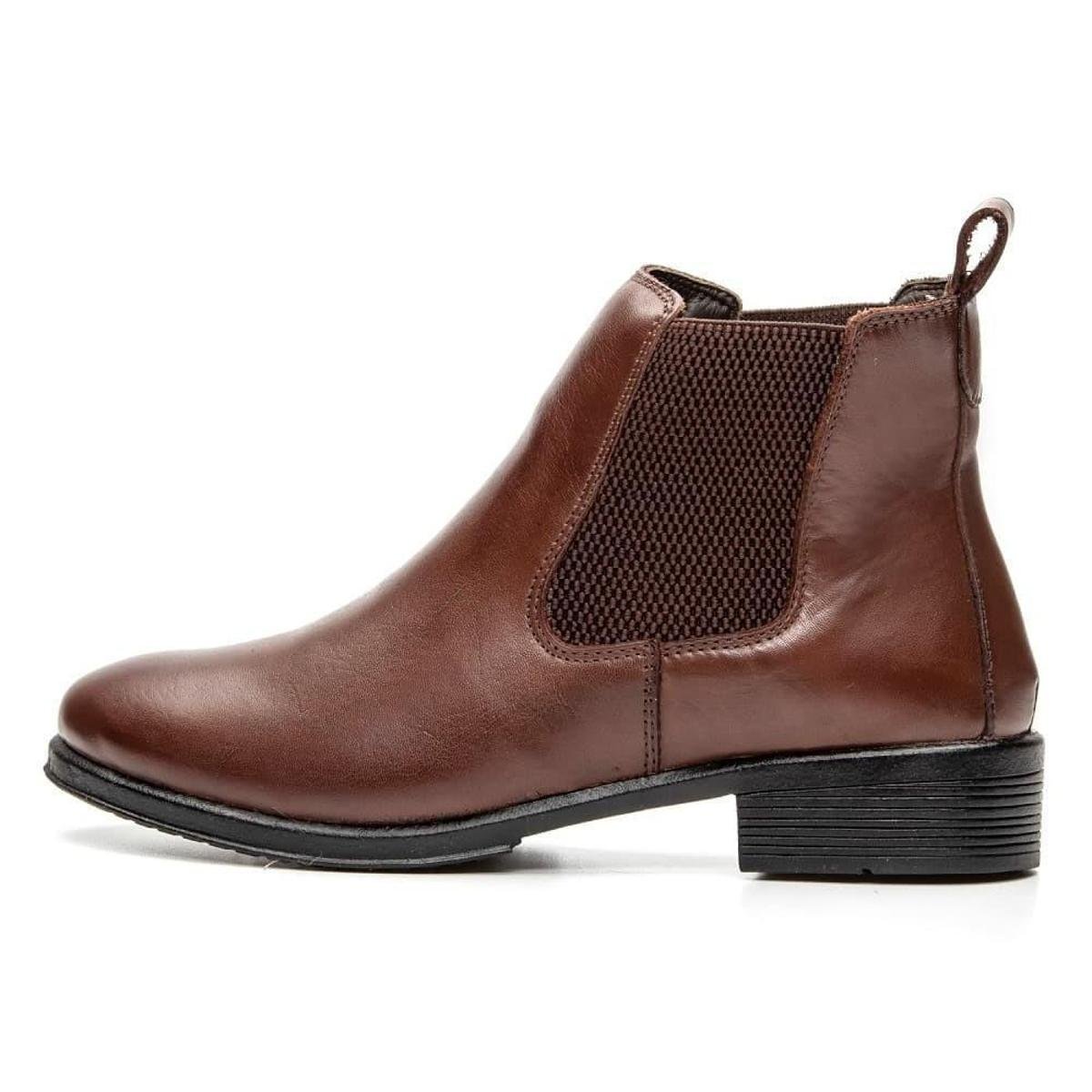 Bota de Couro Feminina Chelsea Cano Curto Peccato NS Farm Menor preço em Bota de Couro Feminina Chelsea Cano Curto Peccato NS Farm