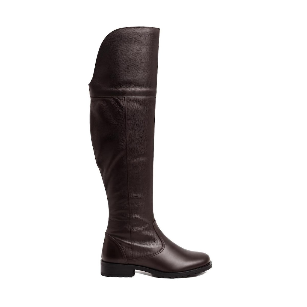 Bota de couro over cano longo feminina 7514