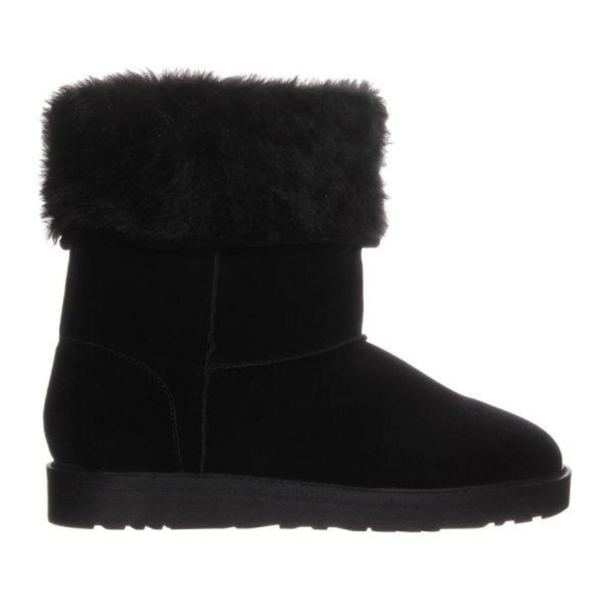 Bota de Pelos Feminina Forrada Preta Quentinha Frio Neve Menor preço em Bota de Pelos Feminina Forrada Preta Quentinha Frio Neve