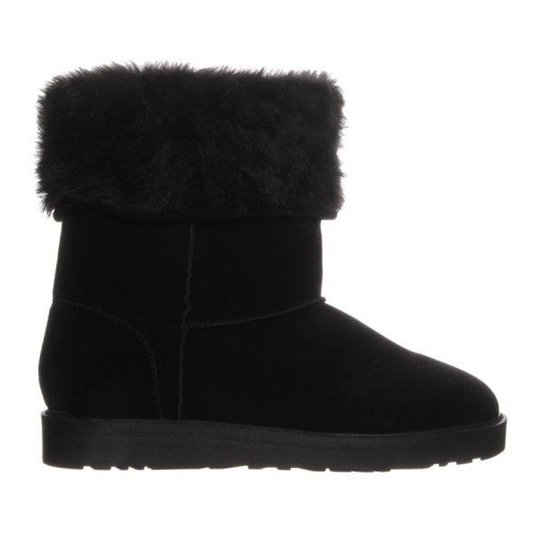 Bota de Pelos Feminina Forrada Preta Quentinha Frio Neve Zattini