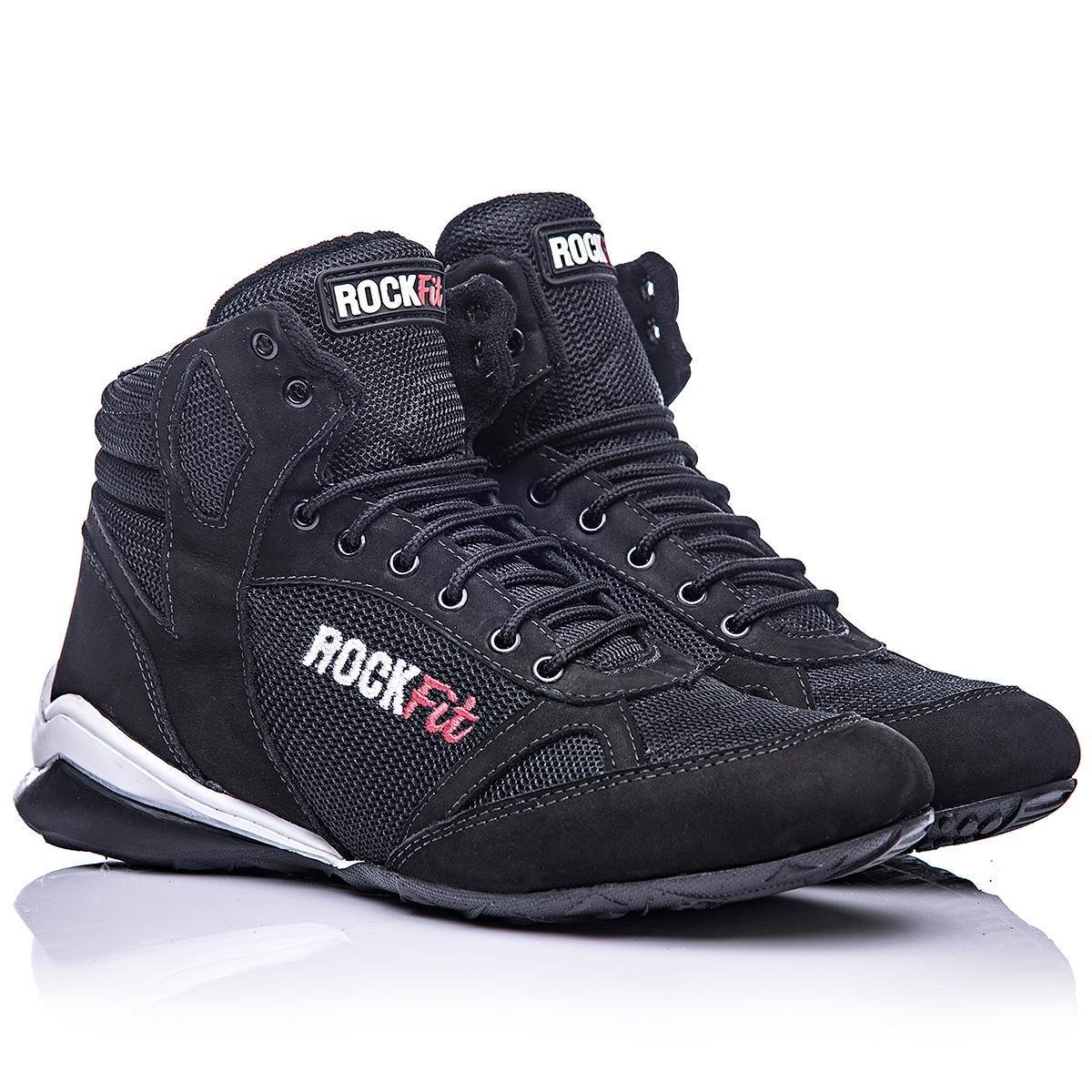 Bota De Treino Rock Fit Press Em Couro Preto Menor preço em Bota De Treino Rock Fit Press Em Couro Preto
