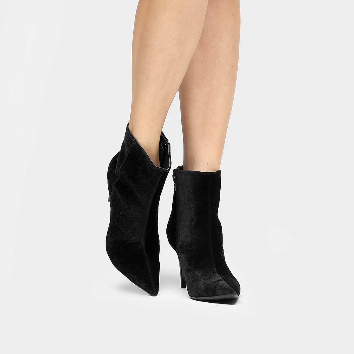 bota cano curto veludo