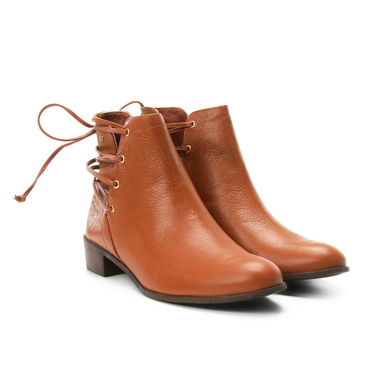 Bota Dumond Tiras Transpassadas Cano Curto - Preto | Zattini