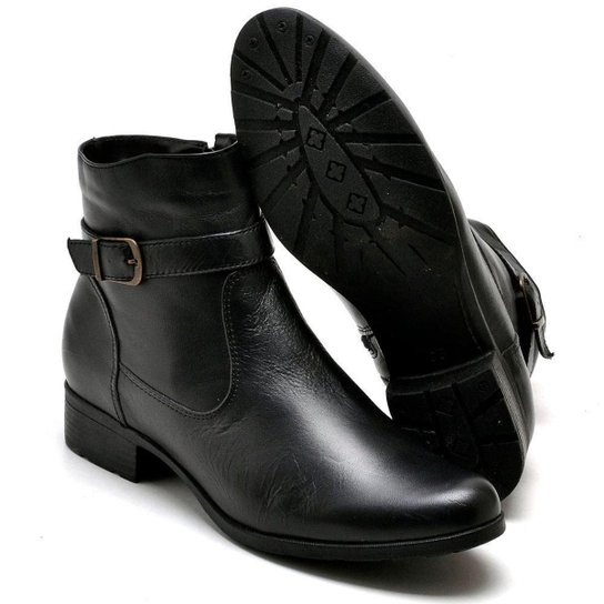 Bota Em Couro Cano Curto Zabath Feminina
