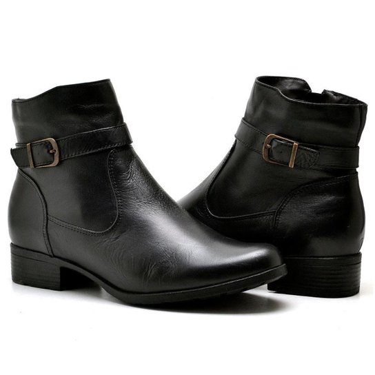 Bota Em Couro Cano Curto Zabath Feminina