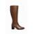 Bota em couro feminina cano longo com salto 025 - Marrom