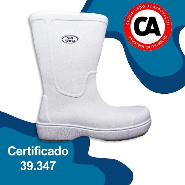 Bota EPI Industrial Para Trabalho Profissional SoftWorks Antiderrapante Com Bico Composite CA 39347