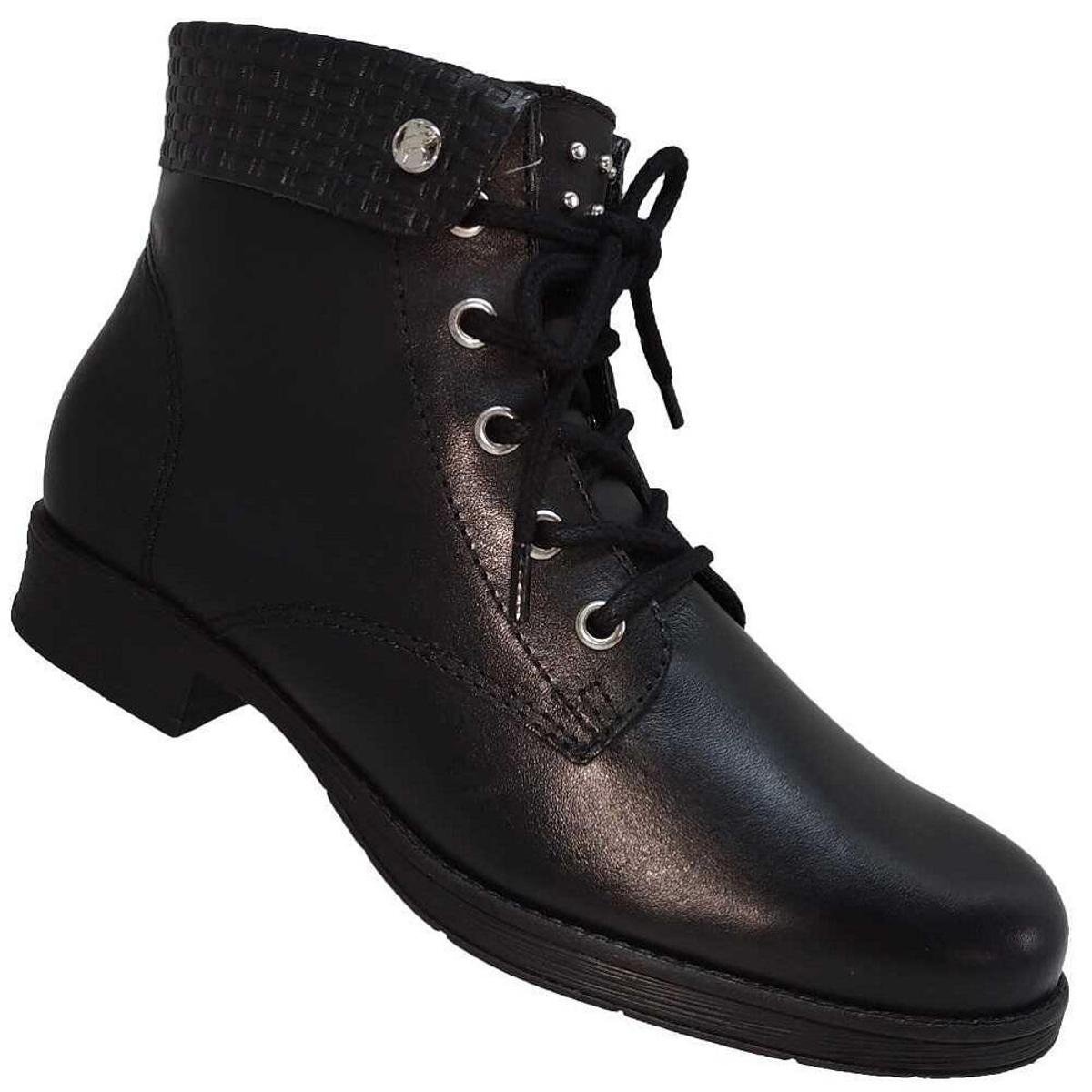 Bota Feminina Adulta Cano Curto Couro Bottero 316507 - Preto Menor preço em Bota Feminina Adulta Cano Curto Couro Bottero 316507 - Preto