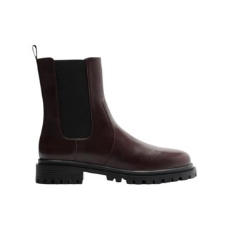 Bota Feminina Arezzo Couro Tratorada Cano Curto Salto Baixo Elastico Café