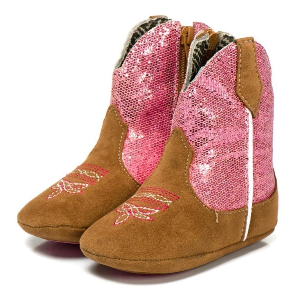 Bota Feminina Baby Texana Zíper Lateral Sola de Borracha