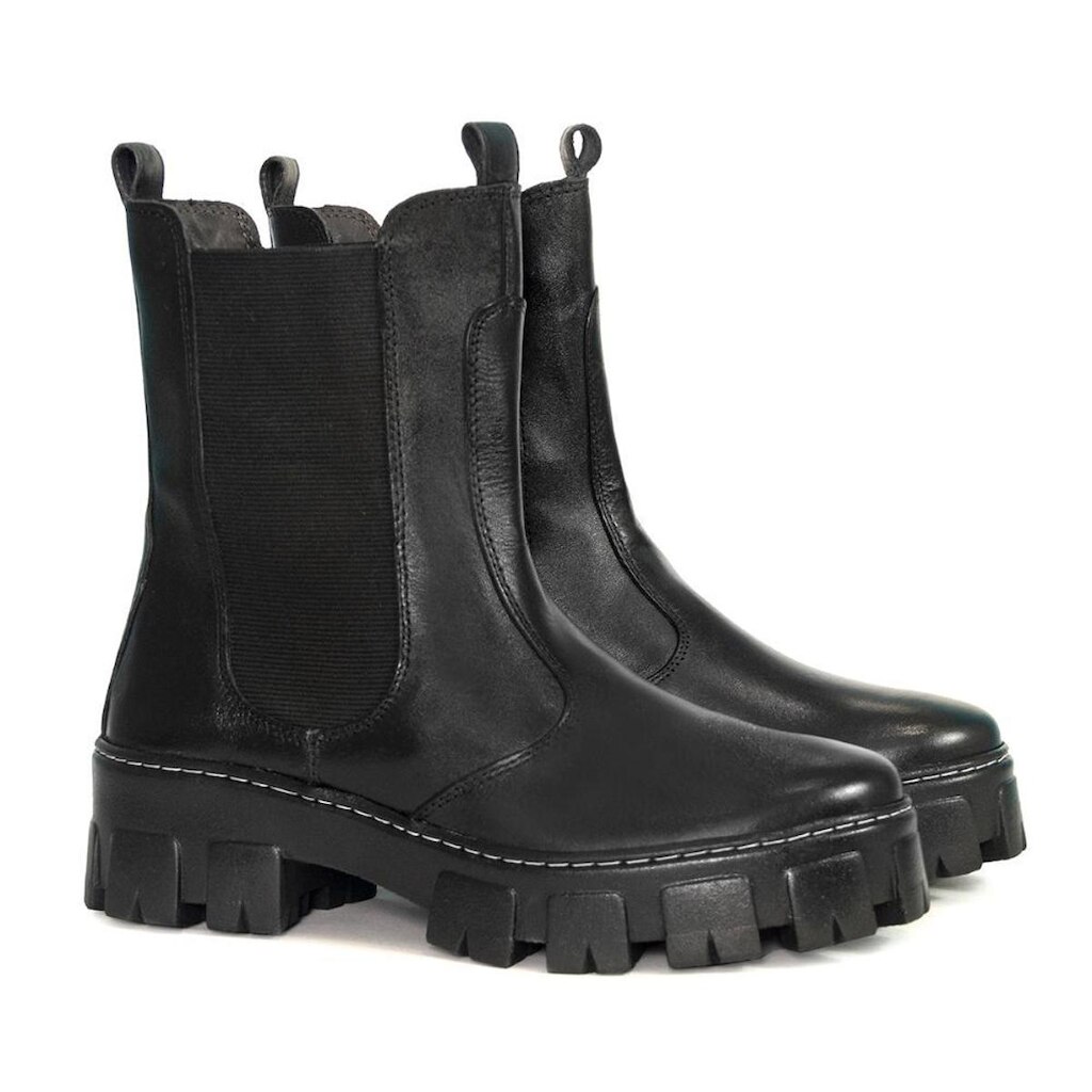 Bota Feminina Bano Longo Coturno Tratorado Casual